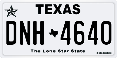 TX license plate DNH4640