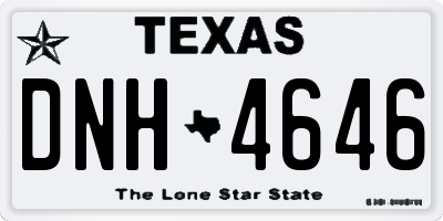 TX license plate DNH4646