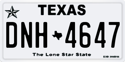 TX license plate DNH4647
