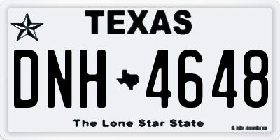 TX license plate DNH4648