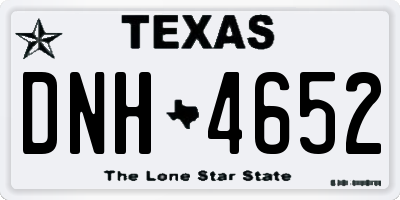 TX license plate DNH4652