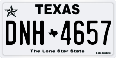 TX license plate DNH4657