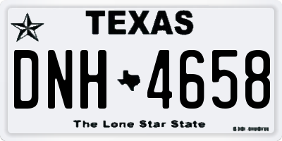 TX license plate DNH4658