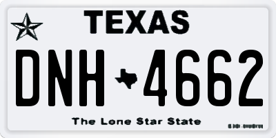 TX license plate DNH4662