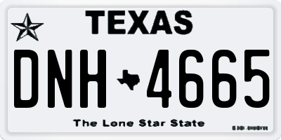 TX license plate DNH4665