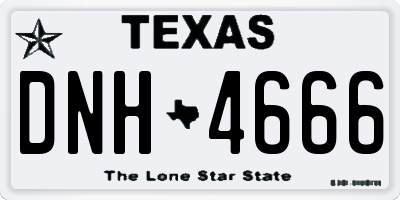 TX license plate DNH4666