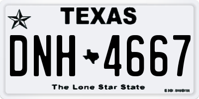 TX license plate DNH4667