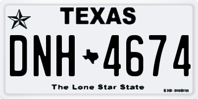 TX license plate DNH4674