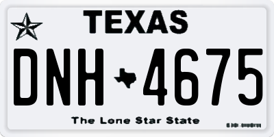 TX license plate DNH4675