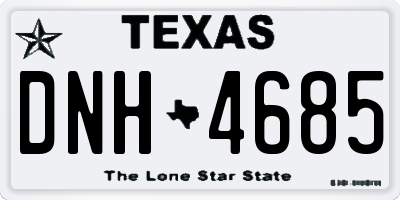 TX license plate DNH4685
