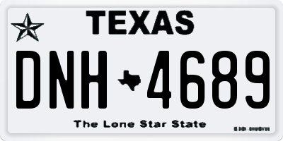 TX license plate DNH4689