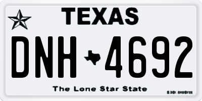 TX license plate DNH4692