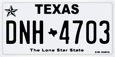 TX license plate DNH4703