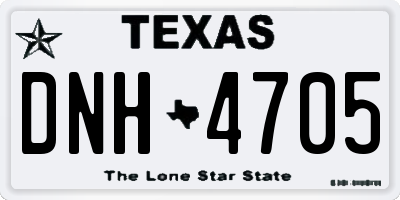 TX license plate DNH4705