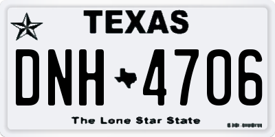 TX license plate DNH4706
