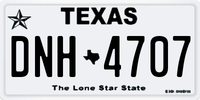 TX license plate DNH4707