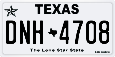 TX license plate DNH4708
