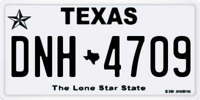 TX license plate DNH4709