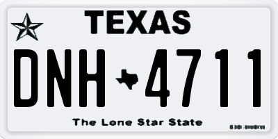 TX license plate DNH4711