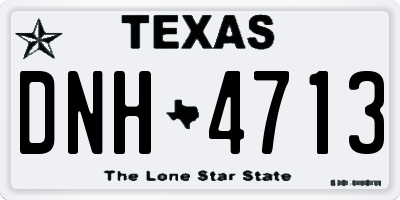 TX license plate DNH4713