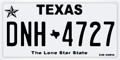 TX license plate DNH4727