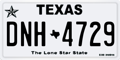 TX license plate DNH4729