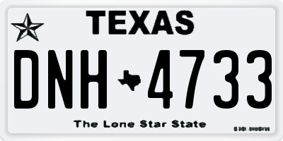 TX license plate DNH4733