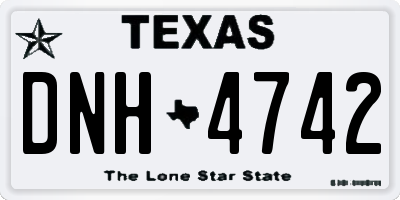 TX license plate DNH4742