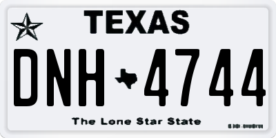 TX license plate DNH4744