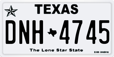TX license plate DNH4745