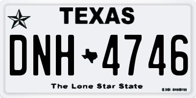 TX license plate DNH4746