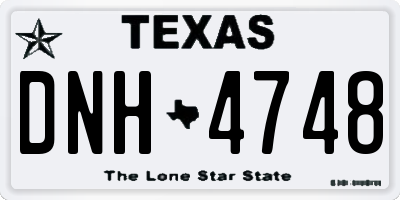 TX license plate DNH4748