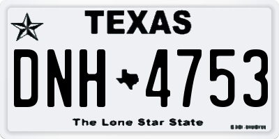 TX license plate DNH4753