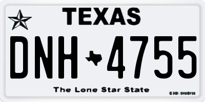 TX license plate DNH4755