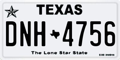 TX license plate DNH4756
