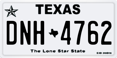 TX license plate DNH4762