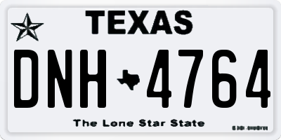 TX license plate DNH4764