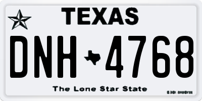 TX license plate DNH4768