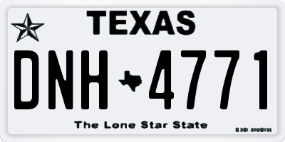 TX license plate DNH4771