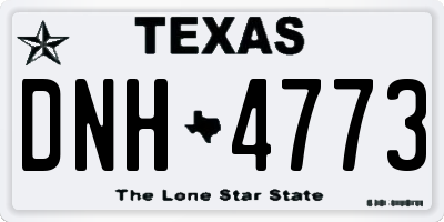 TX license plate DNH4773