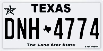TX license plate DNH4774