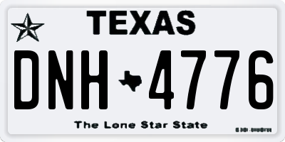 TX license plate DNH4776