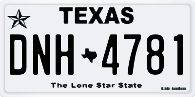 TX license plate DNH4781