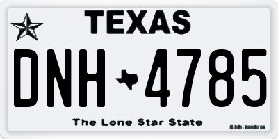 TX license plate DNH4785