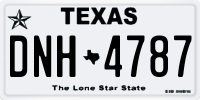 TX license plate DNH4787