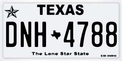 TX license plate DNH4788