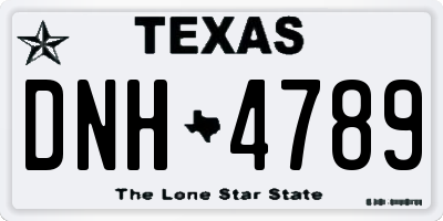TX license plate DNH4789