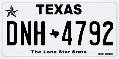 TX license plate DNH4792