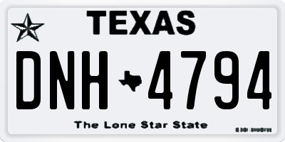 TX license plate DNH4794