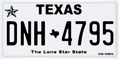 TX license plate DNH4795